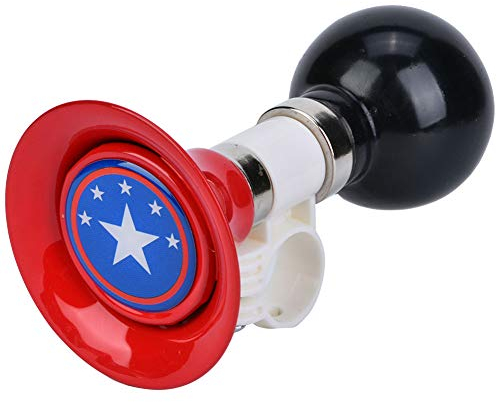 Timbre de Bicicleta, Bocina de Metal para Bicicleta, Bocina de Aire con Abrazadera Ajustable, Corneta para Apretar para Niños(Rojo)