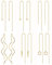Kakonia 6 Paar Edelstahl-Ketten-Quasten-Ohrringe für Frauen, leichte Welle, Einfädler, Kugel, Tropfen, minimalistisches Ketten-Ohrring-Set Gold