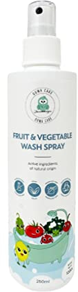 Natürlicher Obstreiniger Spray für Obst und Gemüse, frei von Phosphaten, Gemüsereiniger aus natürlichen Zutaten, 250 ml