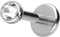 PIERCINGLINE Titan Labret mit Push Fit KRISTALL Piercing Ohr Conch Tragus Lippe Nase Medusa Silberfarben 1,2x7x2,5 mm