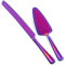 GoGeiLi Set de Cuchillo y Servidor de Pastel Morado, Set de Corte de Pastel de Acero Inoxidable de 33cm, Elegante Set de Cortador de Pastel para Boda, Cumpleaños, Fiestas, Aniversario