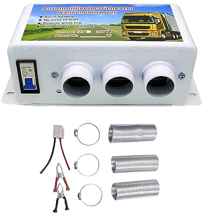 MASO Autoheizung, 12 V/24 V Auto-Elektroheizung, Defroster mit 3 Luftauslässen, 500 W–1000 W Metall, weiß, Auto-Elektroheizung, Defroster