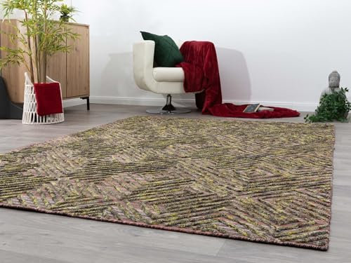Steffensmeier Nepal Teppich Yaru | Wohnzimmer | Fußbodenheizungsgeiegnet | Gold, Handloom, Größe: 170x240 cm
