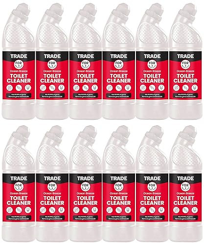 Trade 750 ml Ocean Breeze Toilet Cleaner-Powerful Descaler & Stain Remover-Kills 99.99% Germs and Removes Grime & Limescale-Suitable For Regular Use On Stainless Steel & Porcelain- (Pack of 12)