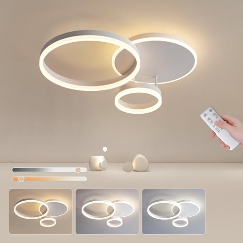 BLMYL LED Deckenleuchte Dimmbar 3000K - 6000K, 54W 5400lm Lampe Wohnzimmerlampe, 65CM Deckenlampe Ringe LED,Deckenleuchte Wohnzimmer für Schlafzimmer, Kinderzimmer, Küche, Flur
