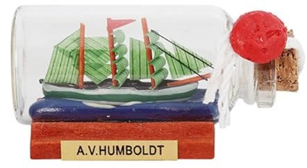 FLADO Finished Model Ship In A Glass Bottle, Ship and Boat Kit Vessel Set, Sailboat In A Bottle, Children's Room Decoration Model (6.5 * 2.5 * 3.5 cm)