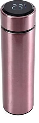 Botells Thermoflasche Isolier Flasche 500 ml Edelstahl, LCD Temperaturanzeige, auslaufsicher, bei Berührung sofort ersichtliche Temperatur ideal bei Babynahrung (Rose Glitzer)