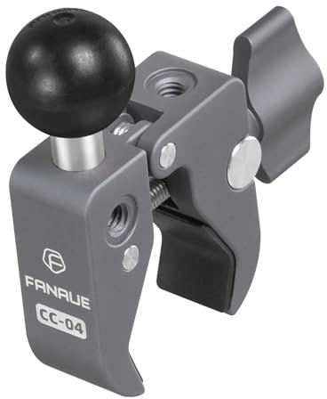 FANAUE Support de téléphone pour Moto avec Base de Montage à rotule d'un Pouce Compatible avec RAM Mounts, Une Plage de Serrage de 13 à 52 mm, adapté aux guidons de Motos et de vélos