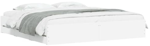vidaXL Cadre de lit avec tiroirs sans Matelas Blanc 180x200 cm