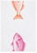 17;30 - HW177A - Geschirrtuch, Weiss, Fische, Catch of The Day in neonfarben, Baumwolle, 50cm x 70cm, waschbar bis 60 Grad