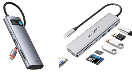Baseus USB C Hub 7 in 1 Adapter mit 4K@60Hz HDMI & BYEASY USB C Hub