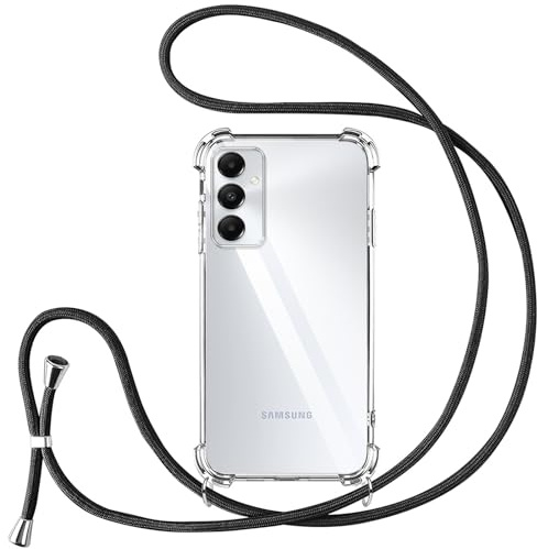 Vauki handyband für Samsung Galaxy A05s Hülle mit Band Handyhülle Silikon Transparent zum Umhängen Stoßfest mit Kordel Necklace Schnur TPU Bumper Case für Samsung A05s 6.7 Zoll