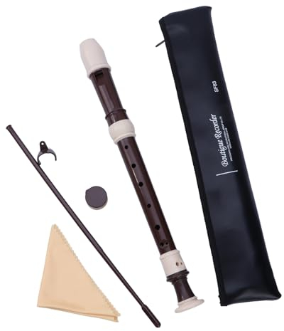Britische Griffweise Diskantflöte Sopranblockflöte Instrument C-Schlüssel 8 Löcher Flöte mit Stab und Tragetasche 8 Löcher Flöte