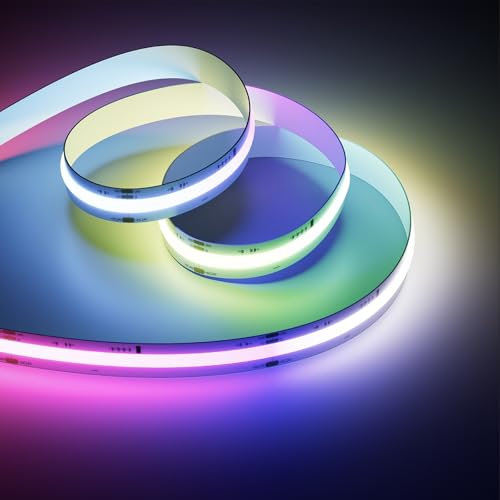 OULARA COB LED Streifen RGB Smart IC Pixeladressierbare 6M,DC24V Farbe Wechselnde LED Streifen 630LEDs/m Multicolor und weiß Tape Licht für DIY Dekoration(Controller & Adapter separat erhältlich)