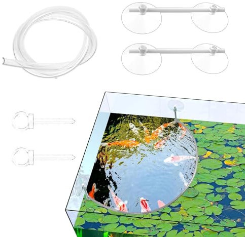 Corral flotante para plantas – Alimentación de peces, flotante para plantas de acuario, ajusta la alimentación de peces de estanque pequeño, barrera para plantas de acuario, soporte flotante