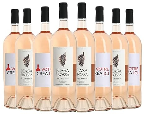 Vin rosé 75cl « Casa Rossa » - Bouteille de vin personnalisée avec votre Message, votre Image, votre Logo… [ Vins et spiritueux ] (12 Bouteilles)