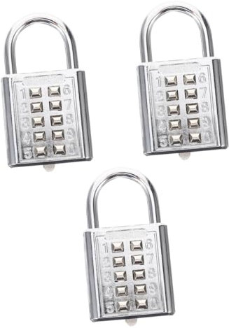 UKCOCO 3pièces Cadenas à Chiffres Pour Casier Sécurité Renforcée Pour Gymnase Et Rangement Serrure Métal Robuste Anti-vol Verrou Numérique