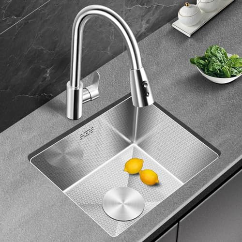 Lavello da Bar Lavello Quadrato in Rilievo a Nido d'Ape Lavello da Cucina Quadrato in Acciaio Inossidabile 304 Lavello a Vasca Singola Lavello Mini Bar con Rubinetto (Colore : A, D