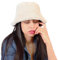 MILAKOO Winter Fuzzy Bucket Hat Cute Lovely Plüsch Pelz Fischer Cap Solid Farbe Dicke Warme Mütze für Frauen Beige