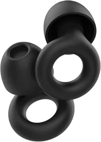 Tappi per orecchie antirumore - Tappi Orecchie per dormire morbidi e riutilizzabili in silicone, 8 Inserti XS/S/M/L, riduzione del rumore SNR 28dB col Nero