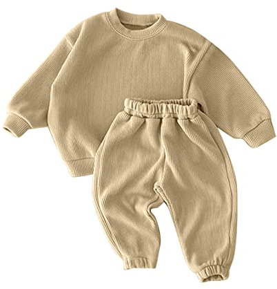 Neugeborenes Baby Mädchen Jungen Feste Baumwolle Langarm Lange Hosen Set Outfits Kleidung Fußballkleidung Für Kinder Weihnachtskleider Jungen