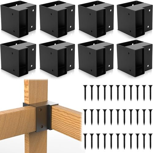 Fuceter Workbench Brackets, 8 Pcs Steel, Black, 3-Way Corner, Custom Workbench Shelving, Heavy-Duty, Tabletop Mount