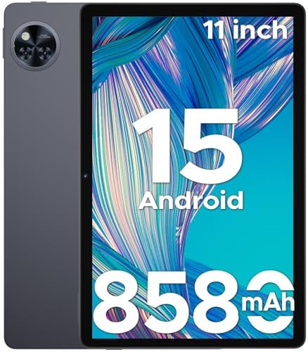 DOOGEE U11 Android 15 Tablets, 11 Inch Tablet, 16GB+128GB/2TB, 8580mAh, 90 Hz Screen Gaming Tablet, Octa Core Android Tablets, 5G WiFi/Widevine L1/ Netflix/Face Unlocking/ 13MP+5MP/OTG/GPS - Gray