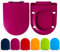Abattant WC violet en forme de D à fermeture amortie avec fixation facile sur le dessus et un bouton de libération rapide coloré épais 360 x 445 mm