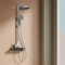 EMKE Colonna Doccia Termostatica– Cromato, Regolazione Innovativa del Flusso, Doccia Effetto Pioggia 26 cm, Doccia a Mano con 3 Getti, Barra Doccia e Tubo, Sistema Doccia