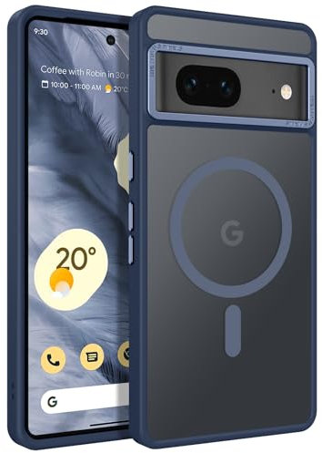 YINLAI für Google Pixel 7 Hülle Kompatibel mit Mag Safe,Handyhülle Google Pixel 7 Magnetisch Translucent Matt Stoßfest Kratzfest Cover Case Schutzhülle für Google Pixel 7 6.3,Blau