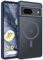 YINLAI für Google Pixel 7 Hülle Kompatibel mit Mag Safe,Handyhülle Google Pixel 7 Magnetisch Translucent Matt Stoßfest Kratzfest Cover Case Schutzhülle für Google Pixel 7 6.3,Blau