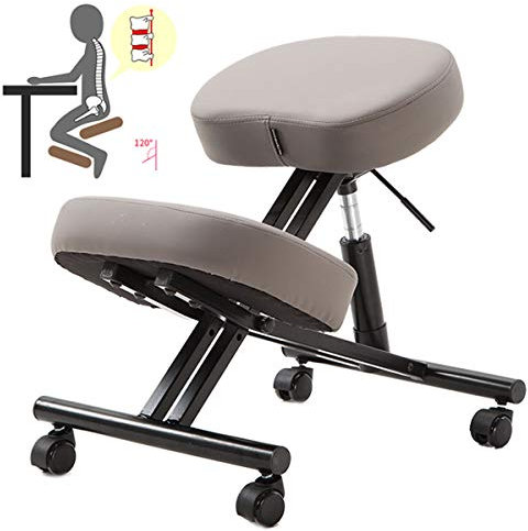 LULUMAIC Kniestuhl, höhenverstellbar, ergonomischer Kniestuhl, Verstellbarer Hocker, Haltungskorrekturstuhl mit Rad zur Linderung von Nacken- und Beinermüdung, PU-Leder