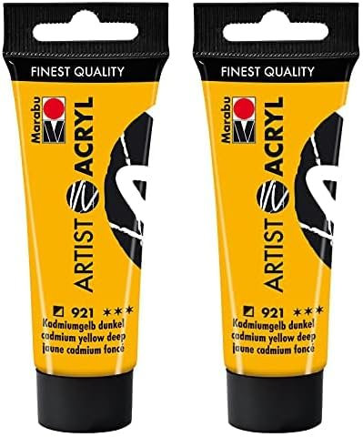 Marabu Peinture acrylique Artist Acrylique - 22 ml - Jaune cadmium foncé (Lot de 2)