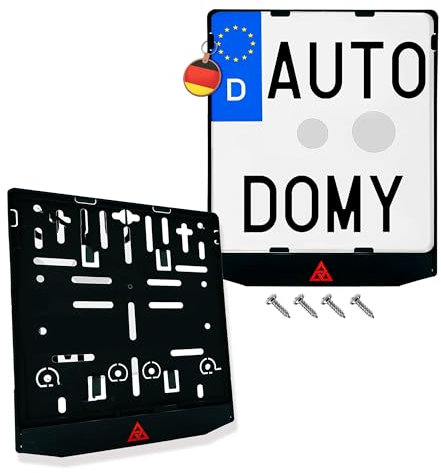 Autodomy Kennzeichenhalter Motorrad 220x200 | Motorrad Kennzeichenhalter Gültig für Alle Motorräder | Homologiert + 4 Schrauben | Nummernschildhalter ist UV Beständig & Waschanlagenfest