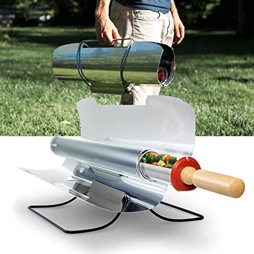 Horno solar portátil para campamento, cocina solar y parrilla al aire libre para camping, equipo de supervivencia y cocina fuera de la red con utensilios de cocina de camping