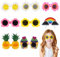 Ainiv 8PCS Gafas de Fiesta Hawaianas, Novedosas Plástico Gafas Carnaval Divertidas con Montura para Disfraces Tropicales, Glasses Graciosas Decoración Hawaiana para Adultos y Niños