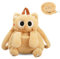 Quahzify Brauner Cartoon-Rucksack, Süßer Kitten Animal Cat Plush Umhängetasche, Cartoon Plüsch-Schultasche, Katzenform Plüsch Rucksack für Kinder und Erwachsene