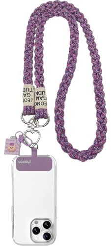 Hanaoops Handykette Universal Abnehmbar Handyband zum Umhängen Handy Kette mit Stück Pad Robust Angenehm Lanyard Handy Umhängeband für mit Alle Standard Handyhüllen