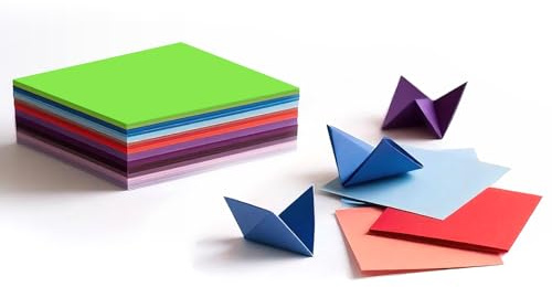 ddckj 180 Blatt Origami Papier 20x20 cm 20 Farben 70 g/m² Doppelseitig | Bastelpapier Bunt Quadratisch Gleichmäßige Dicke Leicht zu Falten und Reißfest für DIY Schule Kunst Bastelprojekte