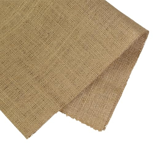 (1m) Jute-Sackleinenstoff (Natur) – 100cm breit, 275 g/m² (10oz) von FT | Jute-Material für Kunsthandwerk, Polsterarbeiten, Tischläufer, Nähprojekte, Garten- und Präsentationstafeln