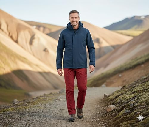 Bergson KAJAANI Light | Herren Regenjacke - Hochfunktionelle Herren Regenjacke & Outdoorjacke mit Netzfutter, Normalgrößen, 100% wasserdicht (20.000 mm Wassersäule) & verschweißte Nähte, Winddicht &
