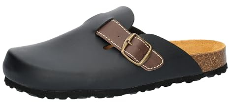 Lico Herren Bioline Clog Pantoletten, Schwarz/Braun, 43EU