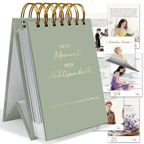 BIROYAL Achtsamkeitskalender 2027 Tischkalender - 366 Tage Achtsamkeit, Spiralbindung, Perfekt als Muttertagsgeschenk für Büro & Zuhause
