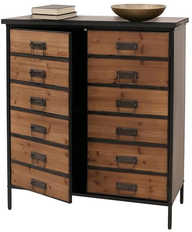 Mendler Apothekerkommode HWC-O79 Vintage Shabby-Look, Natur | Schrank, Highboard, Staufächer, 94x80x35cm