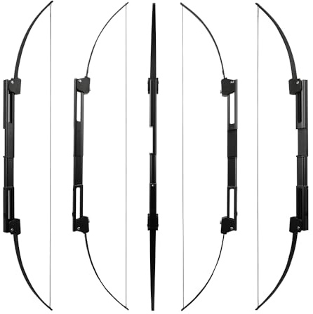 FQH Klappbogen 35 lbs beidhändig für Bogenschießen | Aluminiumlegierung, CNC-gefräst, 35 lbs Zuggewicht, 24-Zoll-Klappdesign, beidhändig, Aufbewahrungstasche