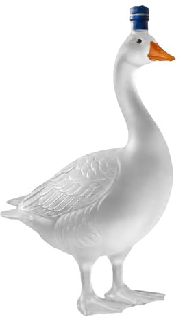 anwhriet Goose 30th Anniversary Vodka Bottle, USA 250th Anniversary Edition – 350ml Frosted Texture Glass Whisky Decanter, Novelty Spill-Free Pouring Wine Bottle for Home Bar Ornament(Grey)