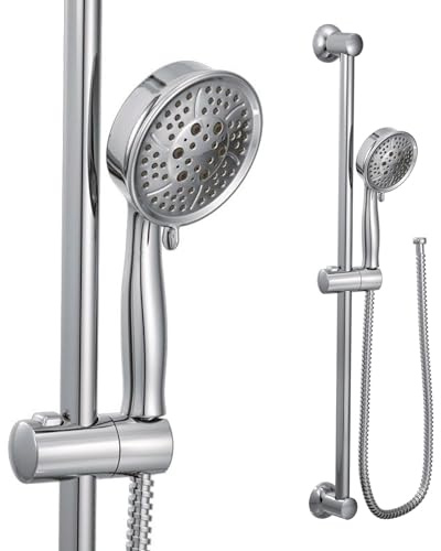 Moen Eco-Performance Chrom-Handbrause mit 175 cm langem Schlauch und 76,2 cm Wand-Gleitstange, Vier-Funktions-Handbrause bietet personalisiertes Spray, 3667EP