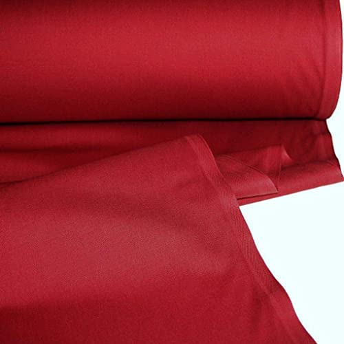 TOLKO 50cm Baumwollstoff Meterware uni | Popeline Stoff aus ÖkoTex Baumwolle in leuchtenden Farben | Kleiderstoff Dekostoff Vorhangstoff Bezugsstoff Patchwork Kinder Stoffe zum Nähen (Dunkel Rot)