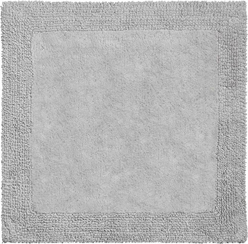 Grund organisch & beidseitig verwendbar Badteppich 100% Bio-Baumwolle, ultra soft, ÖKO-TEX-zertifiziert, 5 Jahre Garantie, LUXOR, WC-Vorlage o.A. 60x60 cm, kieselgrau