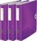 Leitz Aktenordner, A4, elastischer Verschluss, leichter Polyschaum, WOW Reihe, Violet Metallic, 3er Ordner | schmal
